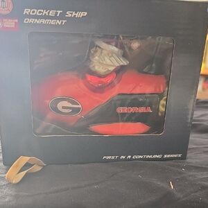 Georgia Rocket Ship Ornament - Red